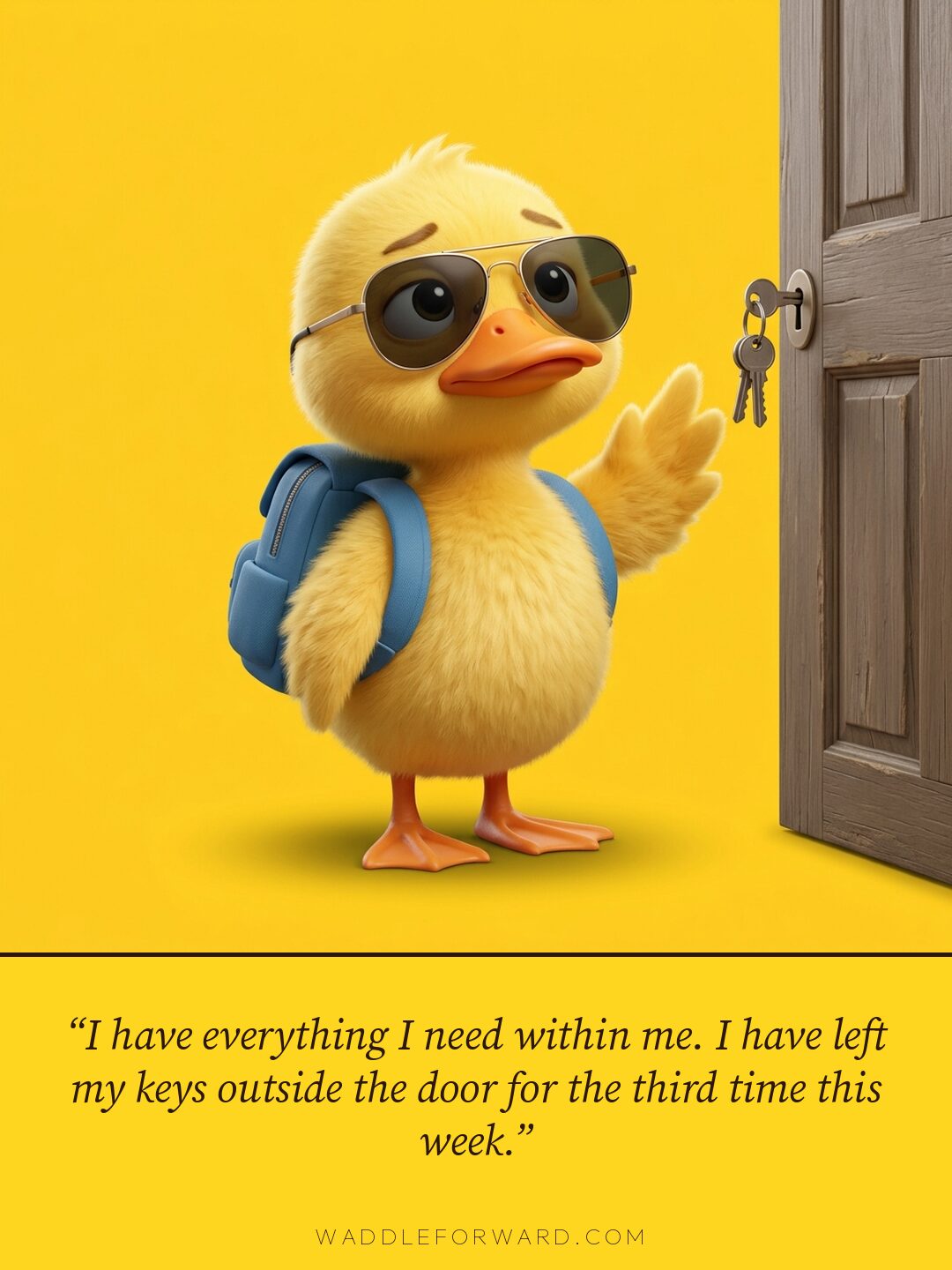 I have everything I need within me. I have left my keys outside the door for the third time this week.