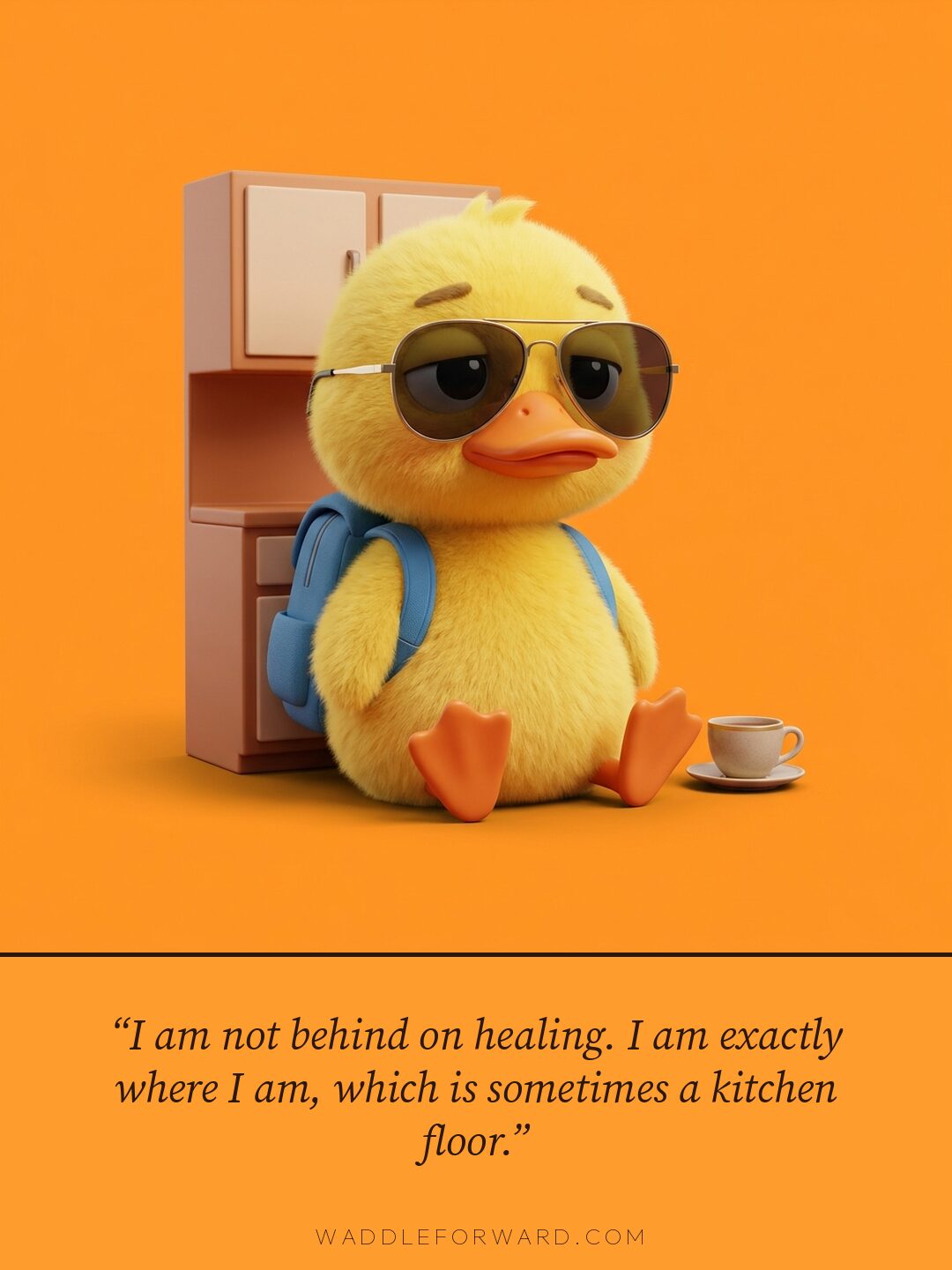 I am not behind on healing. I am exactly where I am, which is sometimes a kitchen floor.